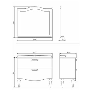 Comforty Зеркало "Монако-100" белый глянец